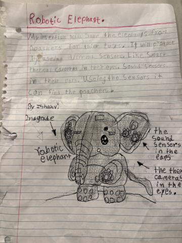 Ishanvi S - Grade 2 - Robotic Elephant STEM Girl Day Glass Shop Imaginary Invention Contest Submission Ishanvi S - Grade 2 - Robotic Elephant STEM Girl Day Glass Shop Imaginary Invention Contest Submission