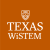 White Texas WiSTEM words with UT Austin Seal on top of a burnt orange background